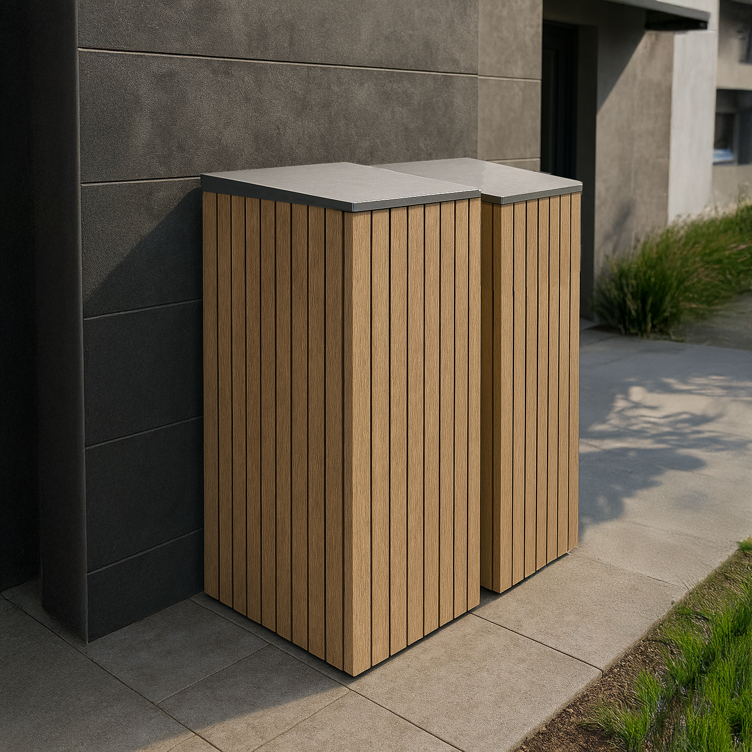 Single Wheelie Bin & Recycling Box Storage