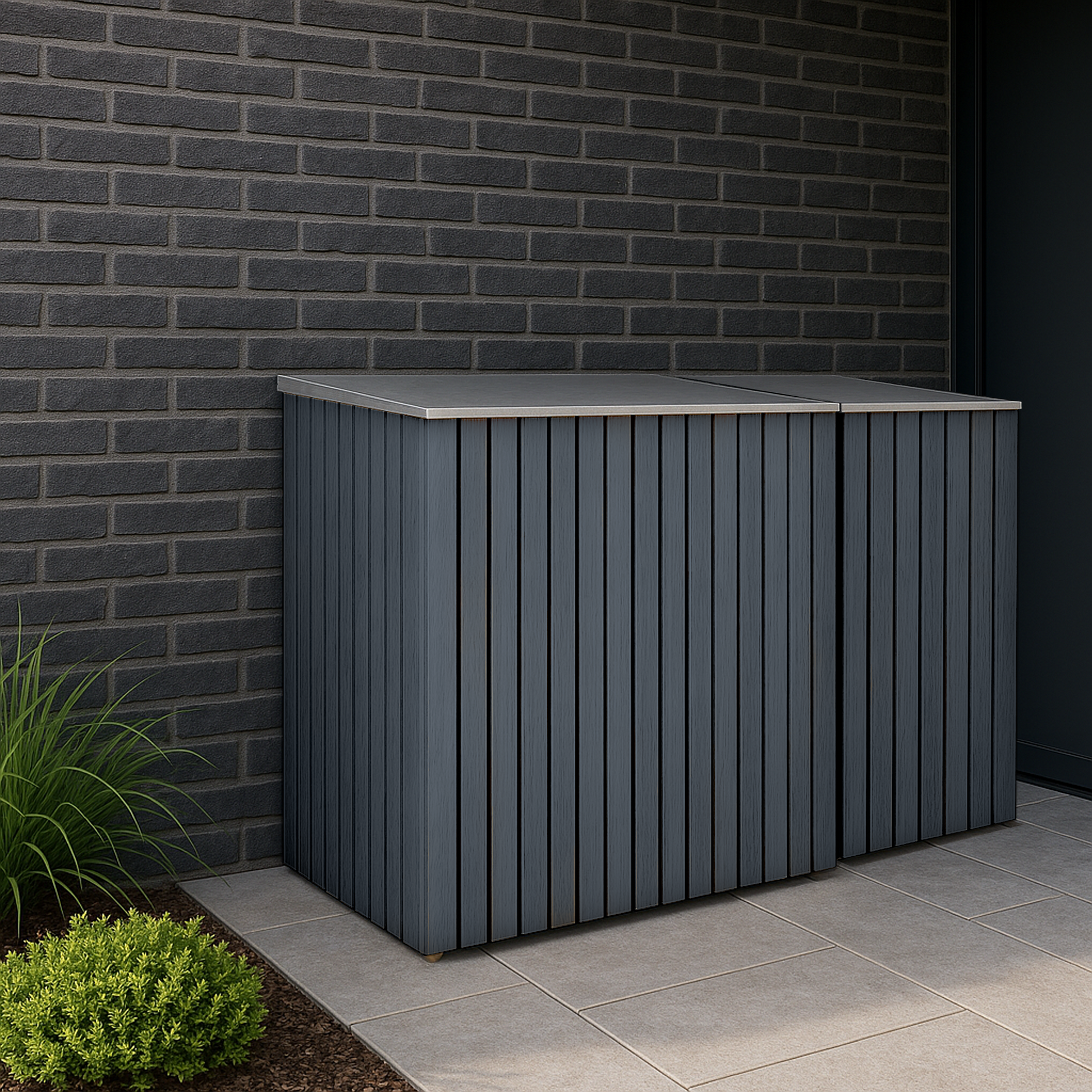 Double Wheelie Bin & Recycling Box Storage