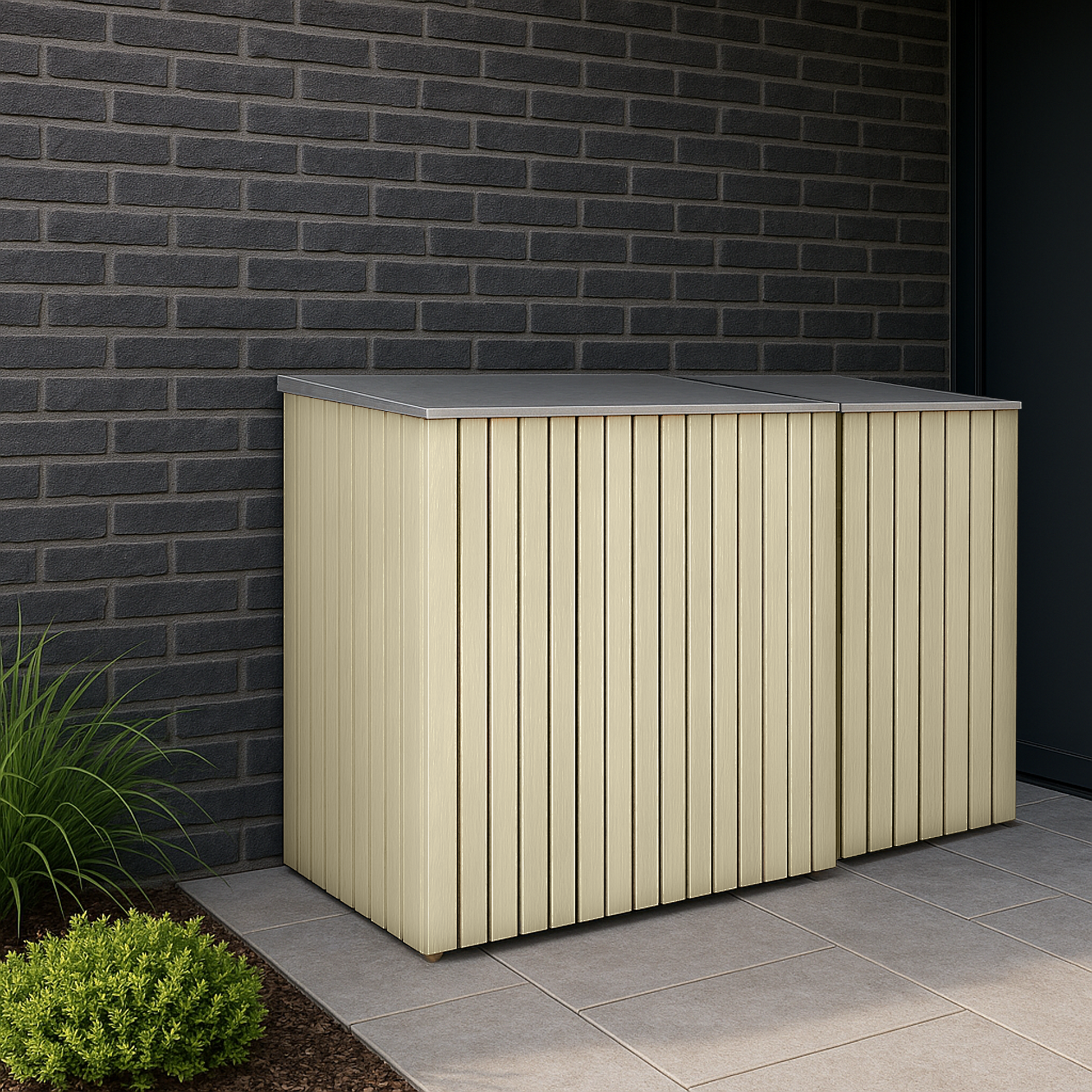 Double Wheelie Bin & Recycling Box Storage