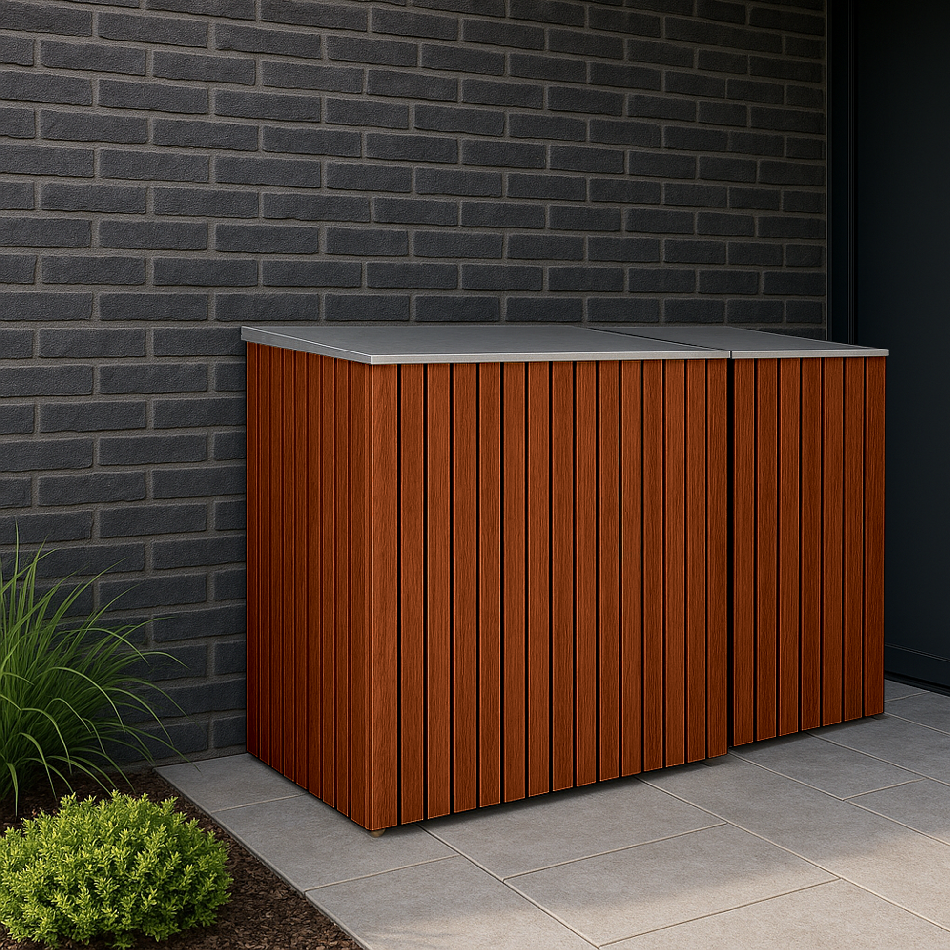 Double Wheelie Bin & Recycling Box Storage