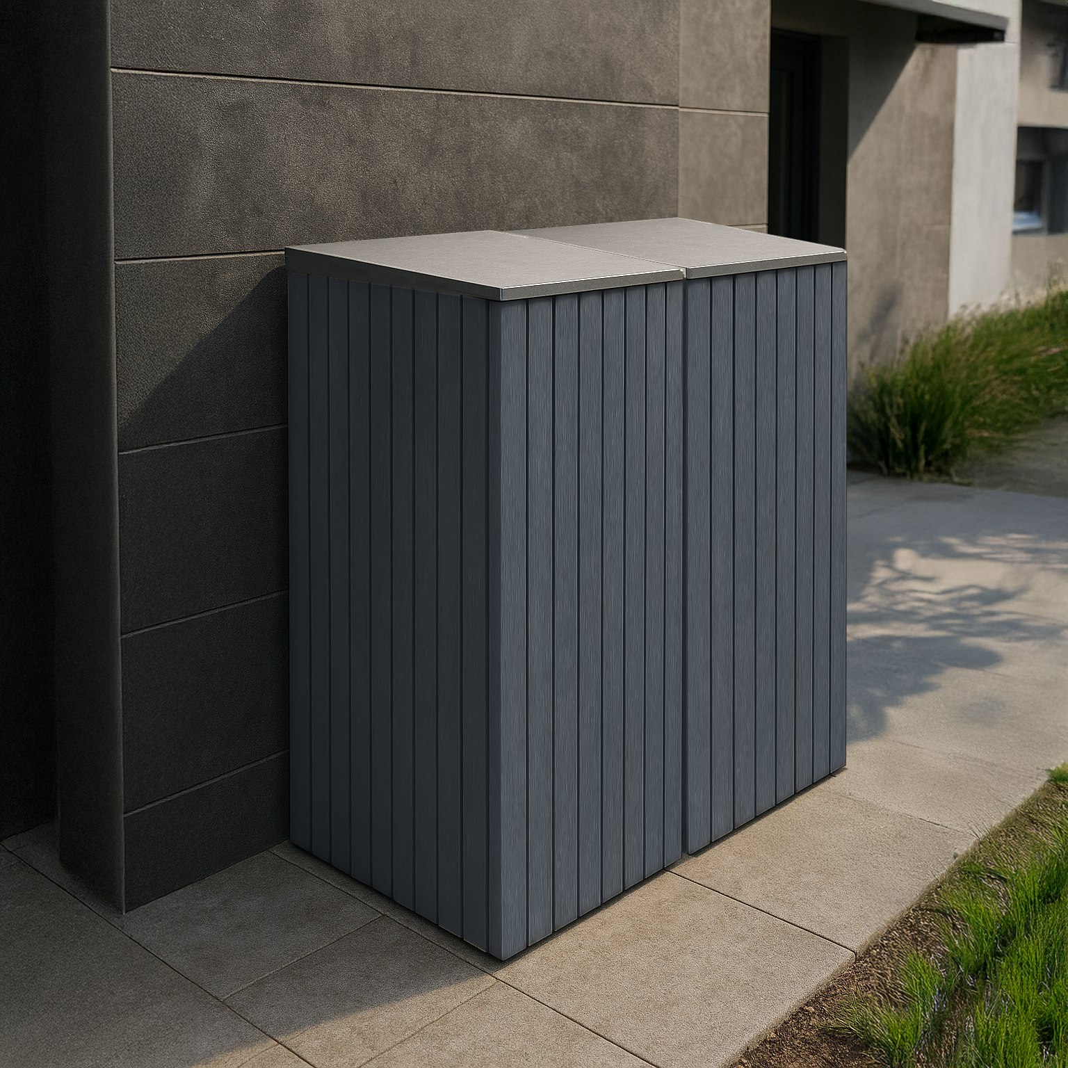 Single Wheelie Bin & Recycling Box Storage