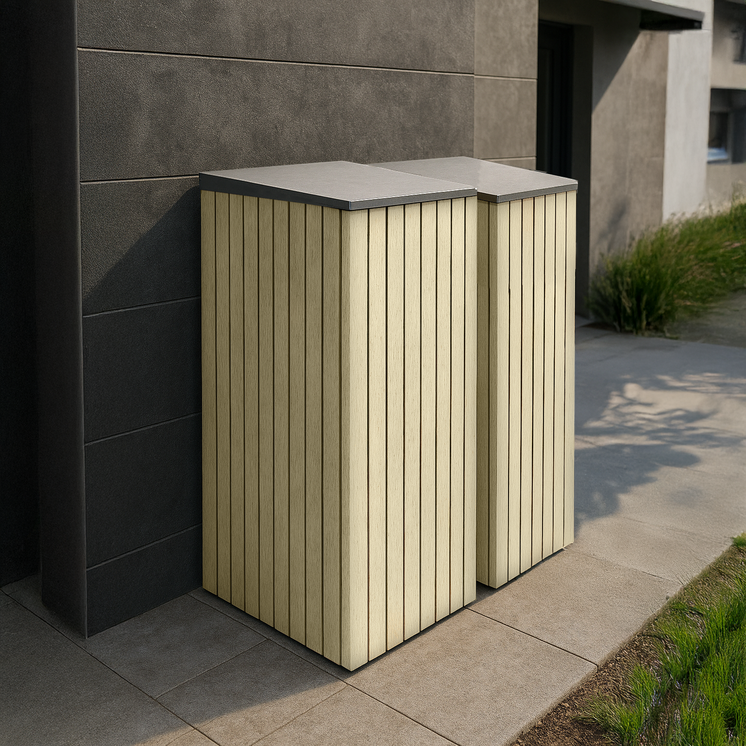 Single Wheelie Bin & Recycling Box Storage