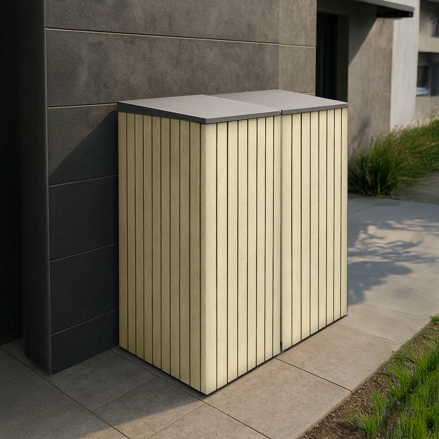 Single Wheelie Bin & Recycling Box Storage
