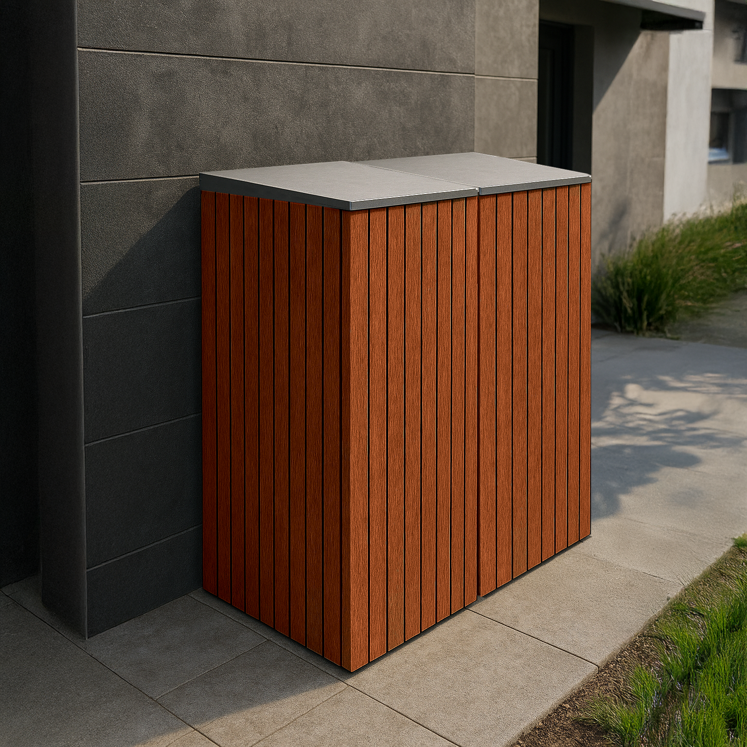 Single Wheelie Bin & Recycling Box Storage