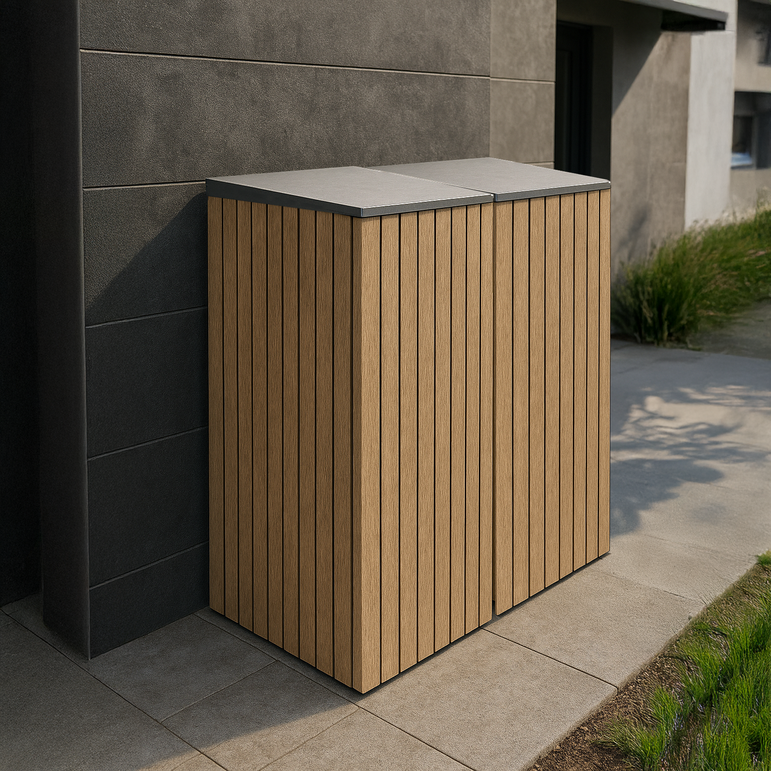 Single Wheelie Bin & Recycling Box Storage
