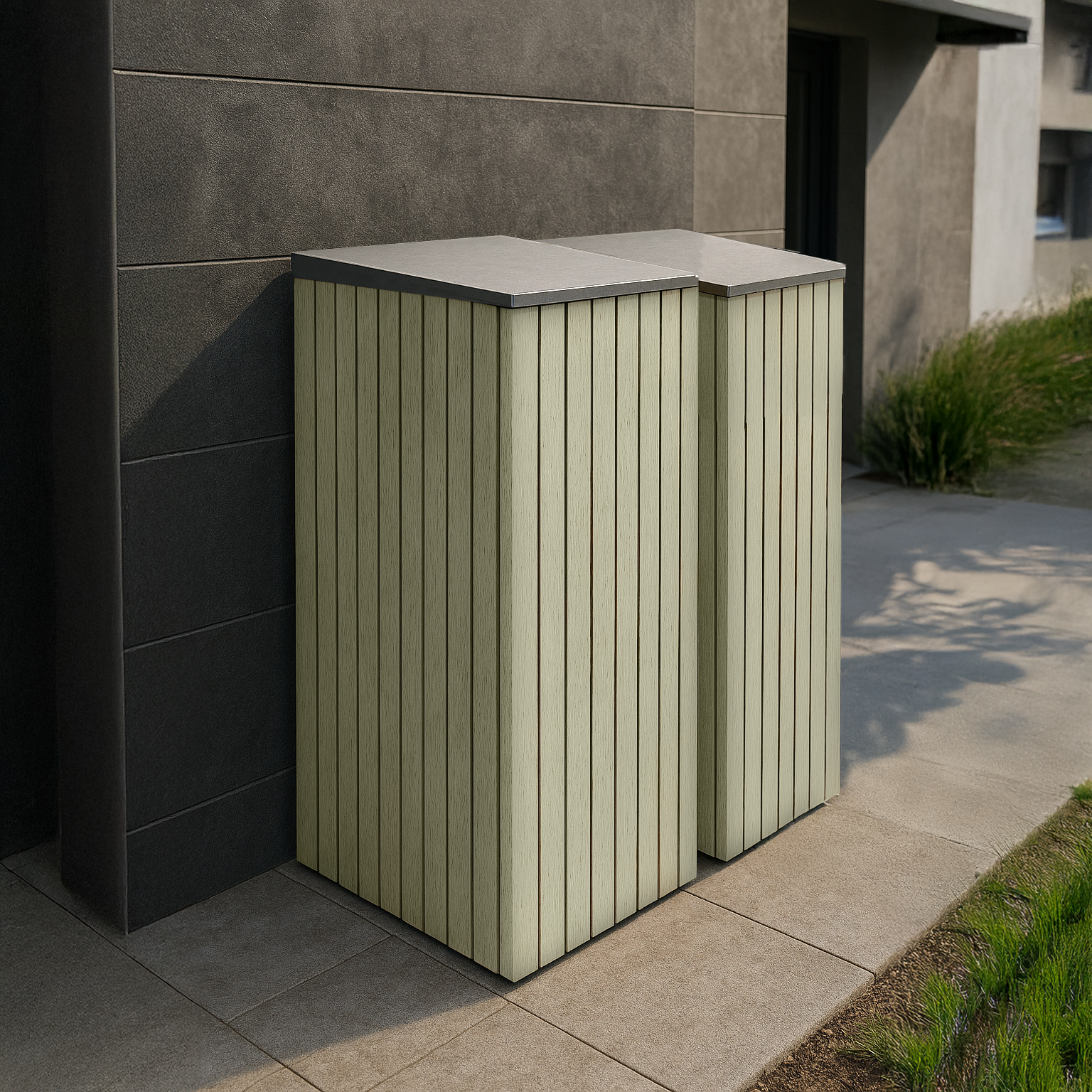 Single Wheelie Bin & Recycling Box Storage