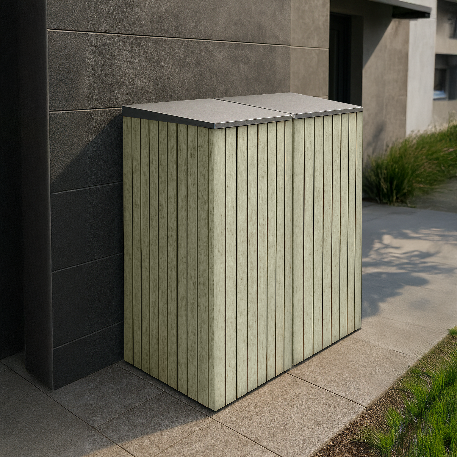 Single Wheelie Bin & Recycling Box Storage