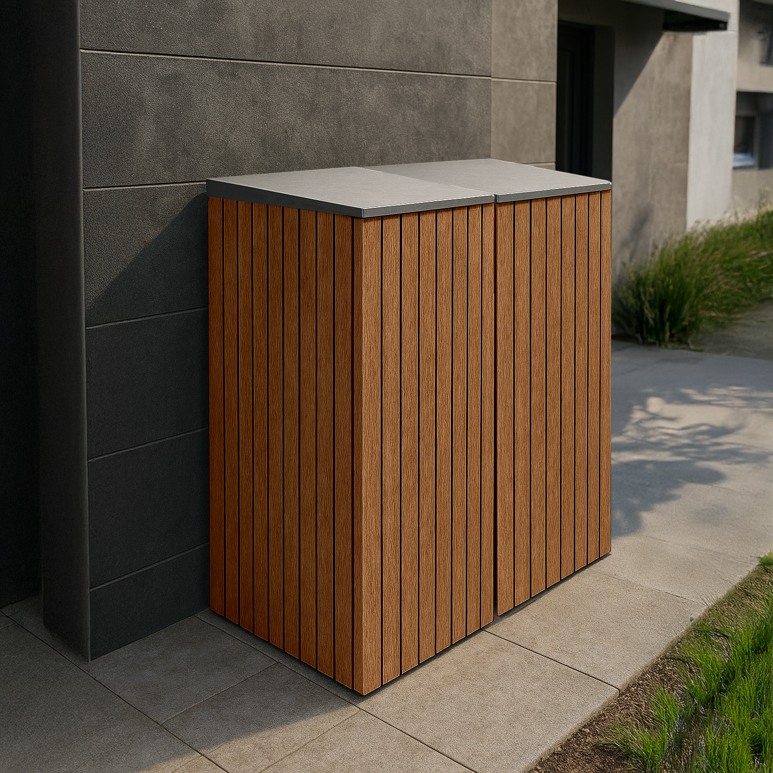 Single Wheelie Bin & Recycling Box Storage